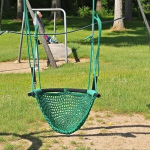 Green Woven Outdoor Swing